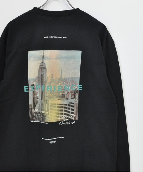 TRAP/U (トラップユー)の「バック フォトプリント コットン 天竺 ロングTシャツ(Tシャツ/カットソー・メンズ・ホワイト/ブラック/サックスブルー・L/M)」の3枚目の写真