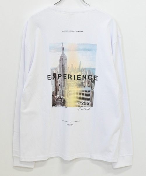TRAP/U (トラップユー)の「バック フォトプリント コットン 天竺 ロングTシャツ(Tシャツ/カットソー・メンズ・ホワイト/ブラック/サックスブルー・L/M)」の5枚目の写真