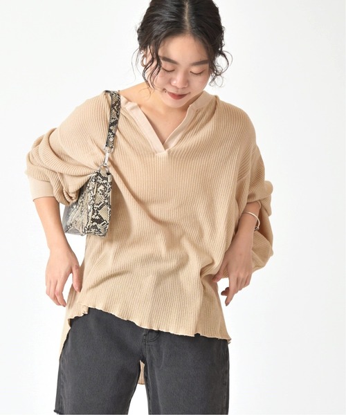 U by SPICK&SPAN（ユーバイスピックアンドスパン）の「【CAROUSELAMBRA】 WING WIDE T◆（Tシャツ/カットソー・レディース・ホワイト/ベージュ・FREE）」の7枚目の写真