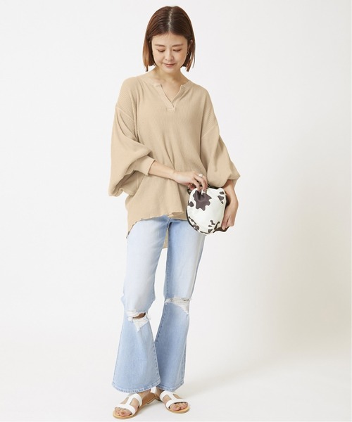 U by SPICK&SPAN（ユーバイスピックアンドスパン）の「【CAROUSELAMBRA】 WING WIDE T◆（Tシャツ/カットソー・レディース・ホワイト/ベージュ・FREE）」の8枚目の写真