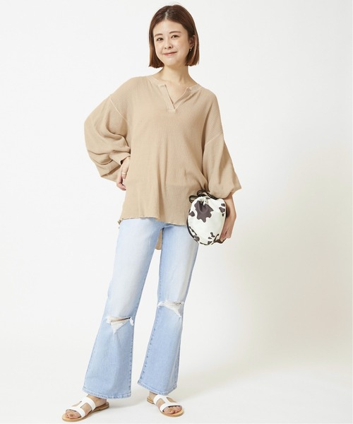 U by SPICK&SPAN（ユーバイスピックアンドスパン）の「【CAROUSELAMBRA】 WING WIDE T◆（Tシャツ/カットソー・レディース・ホワイト/ベージュ・FREE）」の9枚目の写真