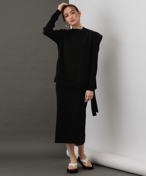 BARNYARDSTORM（バンヤードストーム）の「BARNYARDSTORM / 【WEB限定】ニットレイヤード2Pワンピース（ワンピース・レディース・ブルー系その他/ブラック/ブラウン/ミント・FREE）」の2枚目の写真