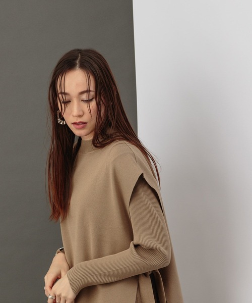 BARNYARDSTORM（バンヤードストーム）の「BARNYARDSTORM / 【WEB限定】ニットレイヤード2Pワンピース（ワンピース・レディース・ブルー系その他/ブラック/ブラウン/ミント・FREE）」の6枚目の写真