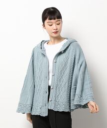 フード付ニットポンチョ 黒 ブラック axes femme アクシーズ フード付ニットポンチョ 黒 ブラック axes femme アクシーズ
