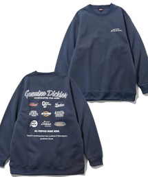 Dickies ネイビー スウェット Dickies/ディッキーズ ロゴ刺繍 ハーフジップ ルーズシルエット