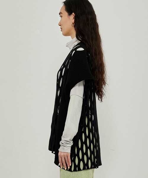 CITY TOKYO（シティトウキョウ）の「ビックメッシュニットベスト（ベスト・レディース・ライム/ブルー/ブラック・FREE）」の11枚目の写真