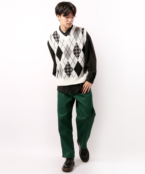 CIAO(チャオ)の「ciao ルーズ アーガイル柄&千鳥格子ベスト(ベスト・メンズ・ホワイト/ブラック/ブラウン・FREE)」の13枚目の写真