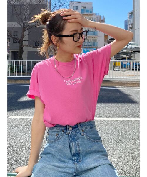 Ungrid（アングリッド）の「カラーロゴルーズTee（Tシャツ/カットソー・レディース・オフホワイト/ピンク/オレンジ/グリーン・FREE）」の18枚目の写真
