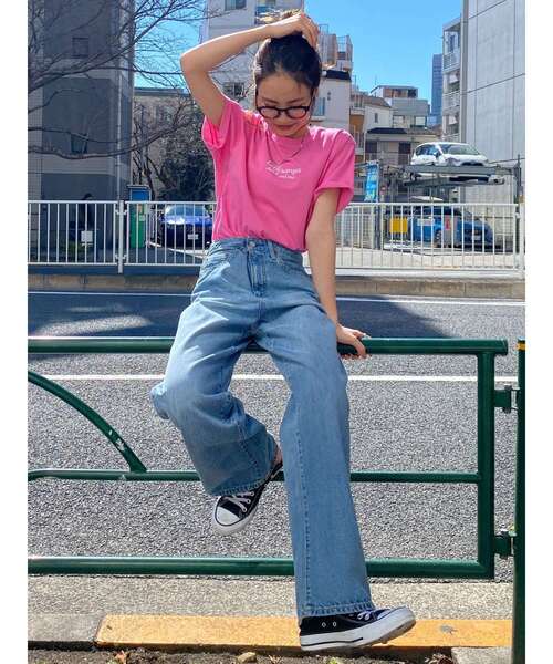 Ungrid（アングリッド）の「カラーロゴルーズTee（Tシャツ/カットソー・レディース・オフホワイト/ピンク/オレンジ/グリーン・FREE）」の7枚目の写真