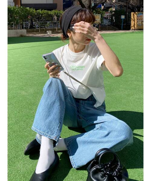 Ungrid（アングリッド）の「カラーロゴルーズTee（Tシャツ/カットソー・レディース・オフホワイト/ピンク/オレンジ/グリーン・FREE）」の11枚目の写真