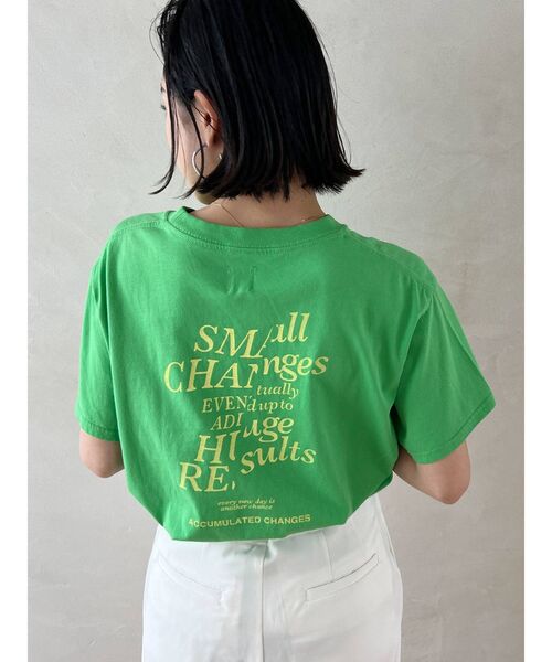 Ungrid（アングリッド）の「カラーロゴルーズTee（Tシャツ/カットソー・レディース・オフホワイト/ピンク/オレンジ/グリーン・FREE）」の8枚目の写真