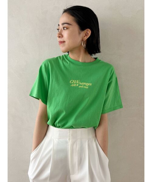 Ungrid（アングリッド）の「カラーロゴルーズTee（Tシャツ/カットソー・レディース・オフホワイト/ピンク/オレンジ/グリーン・FREE）」の10枚目の写真