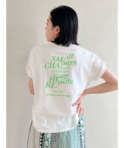 Ungrid（アングリッド）の「カラーロゴルーズTee（Tシャツ/カットソー・レディース・オフホワイト/ピンク/オレンジ/グリーン・FREE）」の21枚目の写真