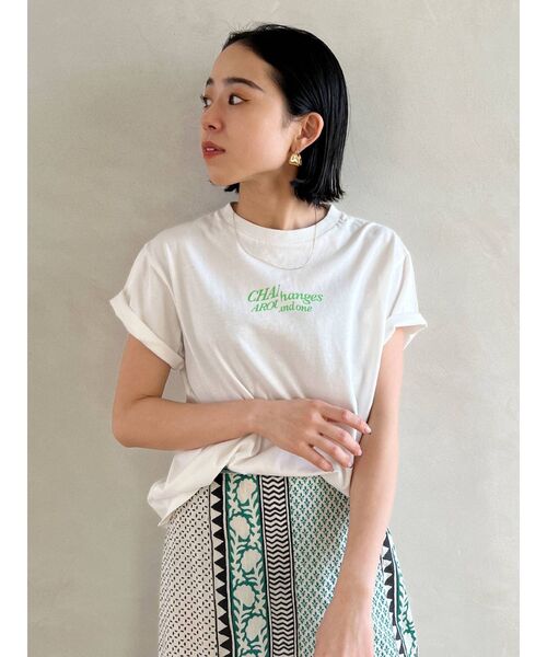 Ungrid（アングリッド）の「カラーロゴルーズTee（Tシャツ/カットソー・レディース・オフホワイト/ピンク/オレンジ/グリーン・FREE）」の20枚目の写真