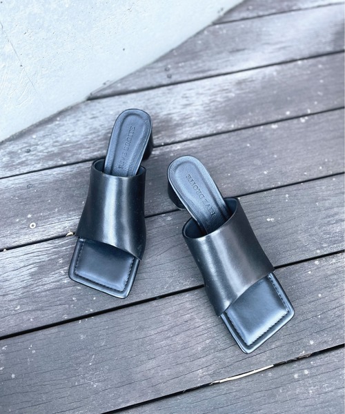 RIVE DROITE（リヴドロワ）の「スクエアヒールミュール（サンダル・レディース・ブラック/グレー・S/M/L）」の3枚目の写真