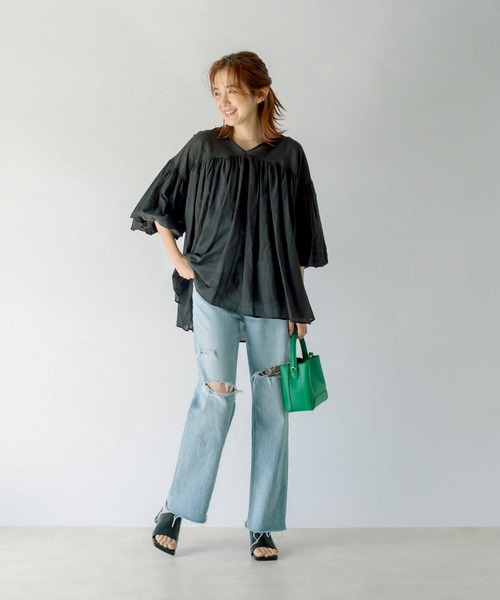 RIVE DROITE（リヴドロワ）の「スクエアヒールミュール（サンダル・レディース・ブラック/グレー・S/M/L）」の9枚目の写真