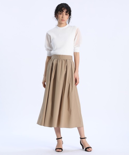 INED(イネド)の「タックギャザースカート《Prime flex》(スカート・レディース・ブラック/レッド/キャメル・9号/7号)」の12枚目の写真