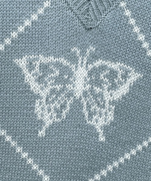 PairPair(ペアペア)の「バタフライジャガードベスト(ベスト・レディース・ブラック/ライトベージュ/グレイッシュブルー・フリー)」の11枚目の写真