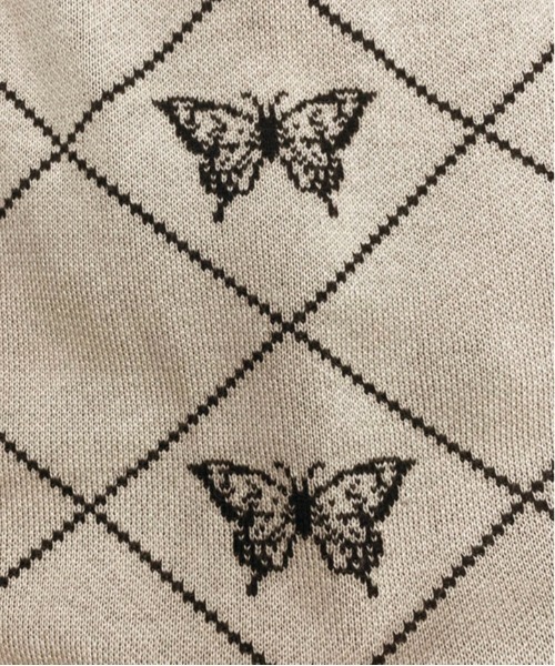 PairPair(ペアペア)の「バタフライジャガードベスト(ベスト・レディース・ブラック/ライトベージュ/グレイッシュブルー・フリー)」の10枚目の写真