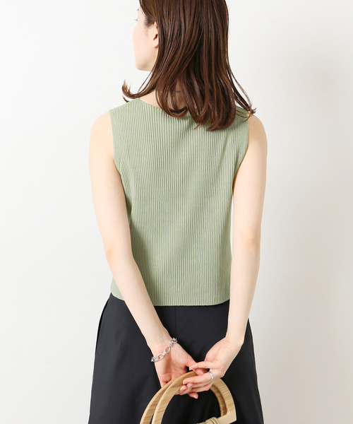 IENA（イエナ）の「レーヨンコットン RIB ボートネック ノースリーブ プルオーバー（ニット/セーター・レディース・グリーン系その他/ホワイト/ピンク/ブラック・FREE）」の21枚目の写真