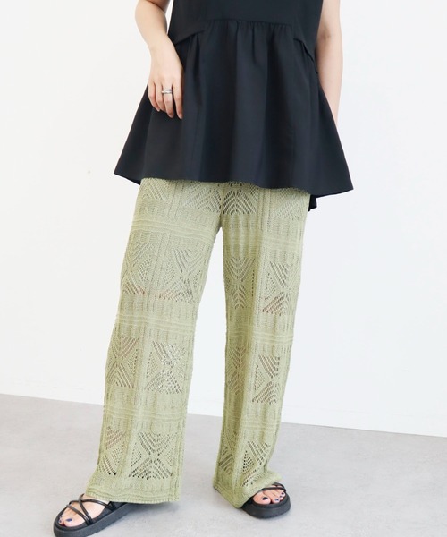 armonia(アルモニーア)の「armonia.柄編みニットパンツ(その他パンツ・レディース・イエロー/オレンジ/カーキ・FREE)」の2枚目の写真