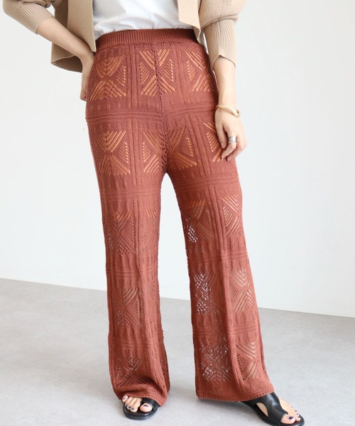 armonia(アルモニーア)の「armonia.柄編みニットパンツ(その他パンツ・レディース・イエロー/オレンジ/カーキ・FREE)」の3枚目の写真