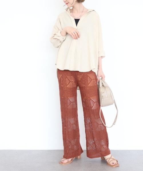 armonia(アルモニーア)の「armonia.柄編みニットパンツ(その他パンツ・レディース・イエロー/オレンジ/カーキ・FREE)」の7枚目の写真