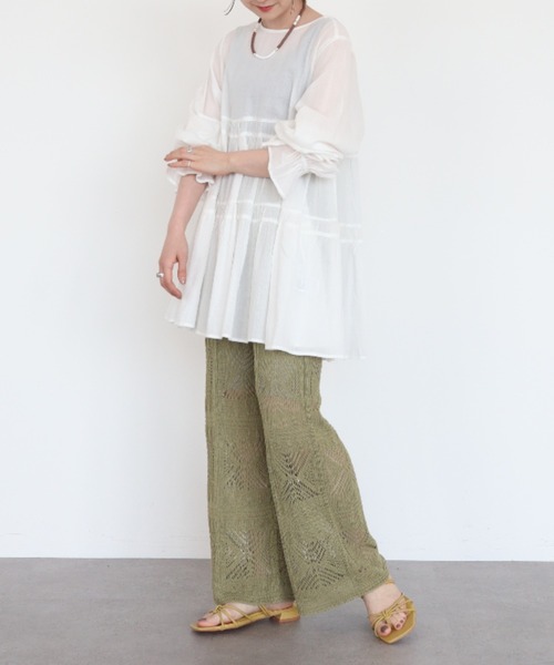 armonia(アルモニーア)の「armonia.柄編みニットパンツ(その他パンツ・レディース・イエロー/オレンジ/カーキ・FREE)」の8枚目の写真