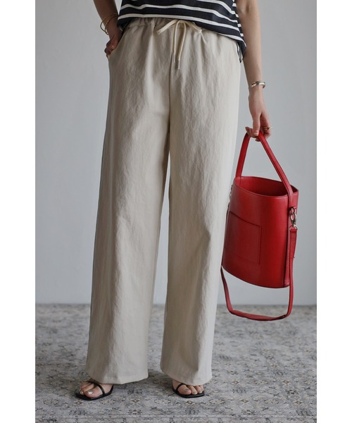 Bonjour Sagan（ボンジュールサガン）の「ドロストコットンパンツ（その他パンツ・レディース・ベージュ/ネイビー/ピンク/クリーム/ブラック/カーキ・FREE）」の3枚目の写真