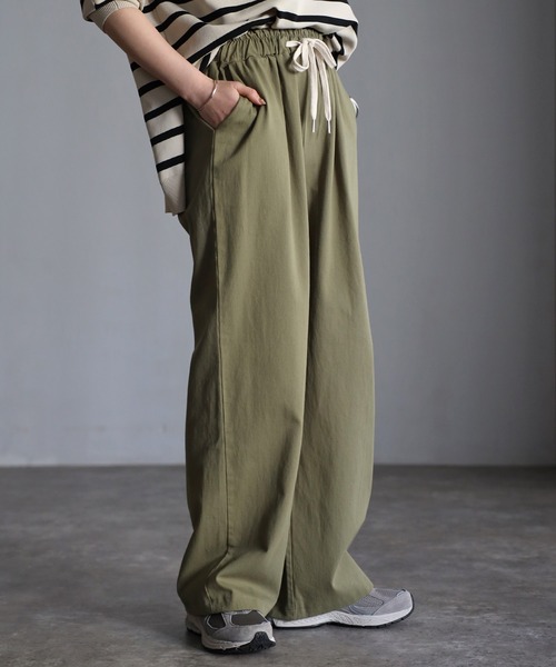 Bonjour Sagan（ボンジュールサガン）の「ドロストコットンパンツ（その他パンツ・レディース・ベージュ/ネイビー/ピンク/クリーム/ブラック/カーキ・FREE）」の12枚目の写真