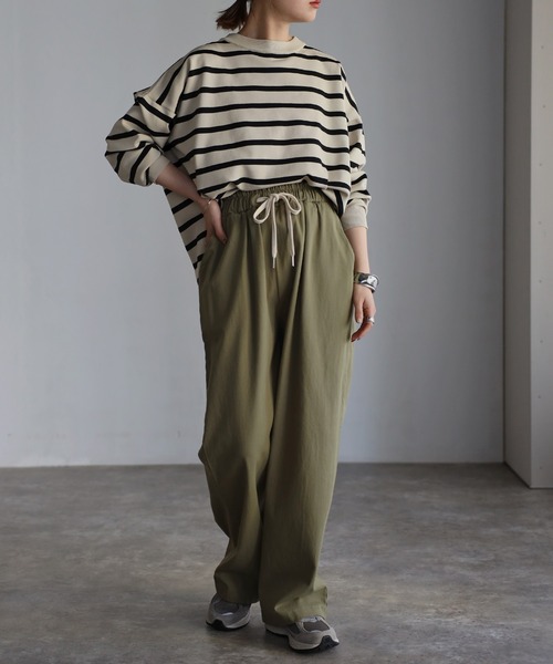 Bonjour Sagan（ボンジュールサガン）の「ドロストコットンパンツ（その他パンツ・レディース・ベージュ/ネイビー/ピンク/クリーム/ブラック/カーキ・FREE）」の14枚目の写真
