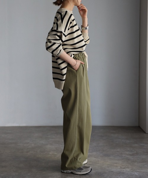 Bonjour Sagan（ボンジュールサガン）の「ドロストコットンパンツ（その他パンツ・レディース・ベージュ/ネイビー/ピンク/クリーム/ブラック/カーキ・FREE）」の15枚目の写真