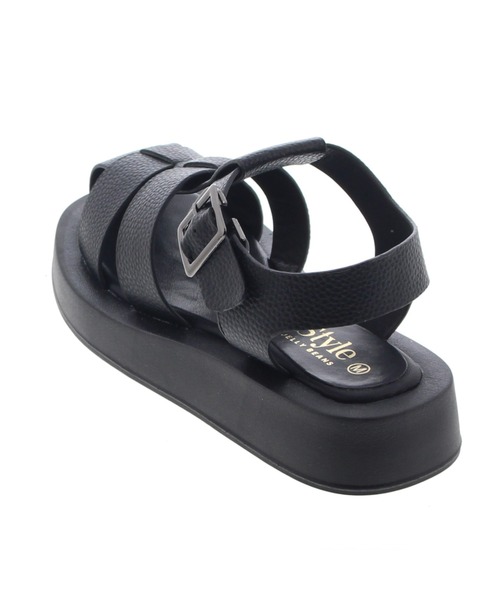 JELLY BEANS(ジェリービーンズ)の「厚底グルカサンダル(210-345)JELLY BEANS(ジェリービーンズ)(サンダル・レディース・ブラック/ホワイト・S/M/L/LL)」の4枚目の写真