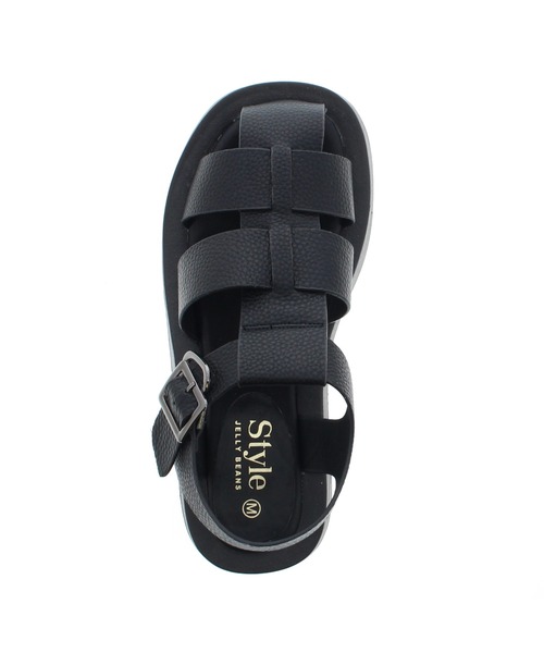 JELLY BEANS(ジェリービーンズ)の「厚底グルカサンダル(210-345)JELLY BEANS(ジェリービーンズ)(サンダル・レディース・ブラック/ホワイト・S/M/L/LL)」の5枚目の写真