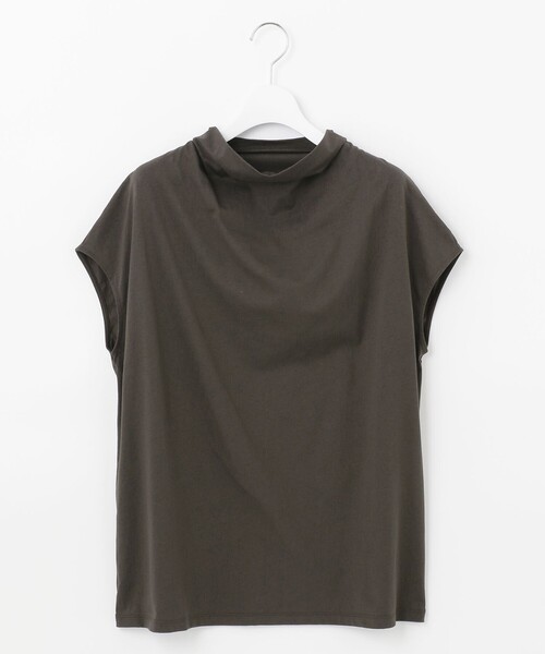 Feroux(フェルゥ)の「【吸水速乾・洗える】ハイネック Tシャツ(Tシャツ/カットソー・レディース・ホワイト系/ブラック系1/グレー系/アイボリー系/サックスブルー系/イエロー系・F)」の3枚目の写真