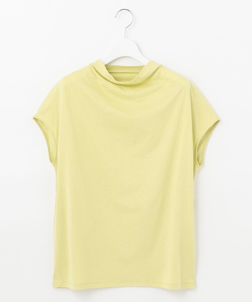 Feroux(フェルゥ)の「【吸水速乾・洗える】ハイネック Tシャツ(Tシャツ/カットソー・レディース・ホワイト系/ブラック系1/グレー系/アイボリー系/サックスブルー系/イエロー系・F)」の6枚目の写真