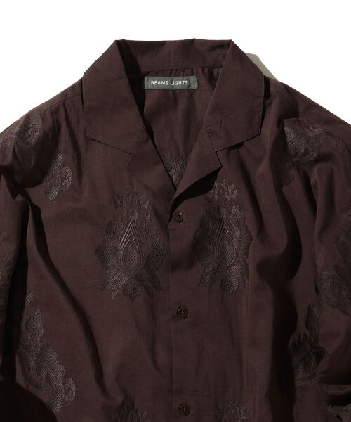 BEAMS LIGHTS(ビームスライツ)の「BEAMS LIGHTS / ボイル エンブロイド シャツ(シャツ/ブラウス・メンズ・ブラック/ブラウン・SMALL/MEDIUM/LARGE)」の3枚目の写真