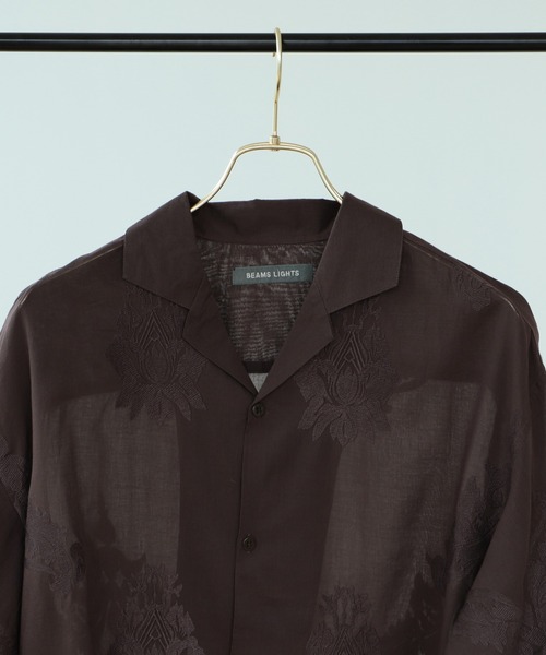 BEAMS LIGHTS(ビームスライツ)の「BEAMS LIGHTS / ボイル エンブロイド シャツ(シャツ/ブラウス・メンズ・ブラック/ブラウン・SMALL/MEDIUM/LARGE)」の1枚目の写真
