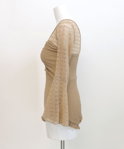 OSYAREVO（オシャレボ）の「ドッキングレース ベルスリーブ ワンピース 水着 レディース（水着・レディース・ベージュ・MEDIUM/LARGE/X-LARGE）」の14枚目の写真