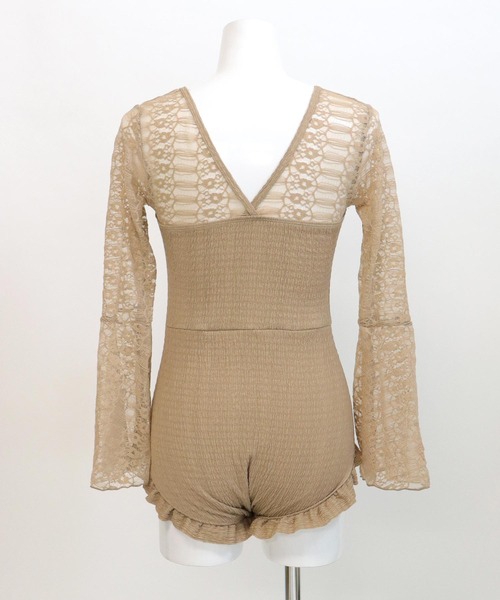 OSYAREVO（オシャレボ）の「ドッキングレース ベルスリーブ ワンピース 水着 レディース（水着・レディース・ベージュ・MEDIUM/LARGE/X-LARGE）」の13枚目の写真