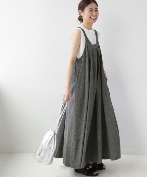 JOURNAL STANDARD relume（ジャーナルスタンダード　レリューム）の「■コットンボイルホルターネックワンピース（ワンピース・レディース・グレー/ナチュラル・FREE）」の5枚目の写真