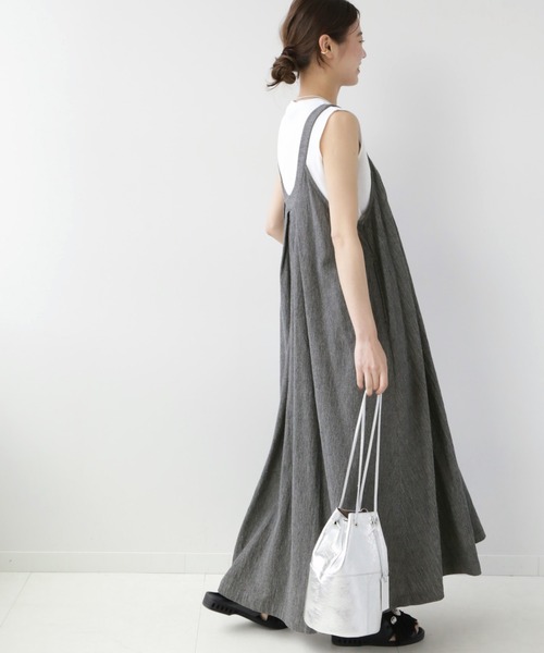 JOURNAL STANDARD relume（ジャーナルスタンダード　レリューム）の「■コットンボイルホルターネックワンピース（ワンピース・レディース・グレー/ナチュラル・FREE）」の6枚目の写真