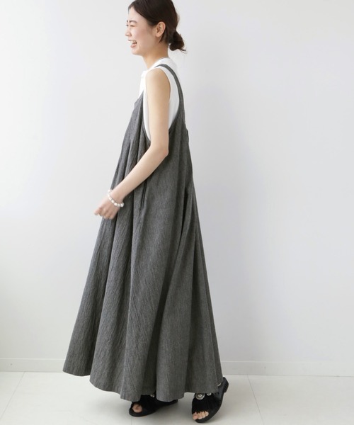 JOURNAL STANDARD relume（ジャーナルスタンダード　レリューム）の「■コットンボイルホルターネックワンピース（ワンピース・レディース・グレー/ナチュラル・FREE）」の4枚目の写真