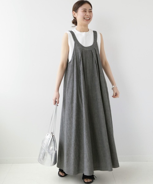 JOURNAL STANDARD relume（ジャーナルスタンダード　レリューム）の「■コットンボイルホルターネックワンピース（ワンピース・レディース・グレー/ナチュラル・FREE）」の3枚目の写真