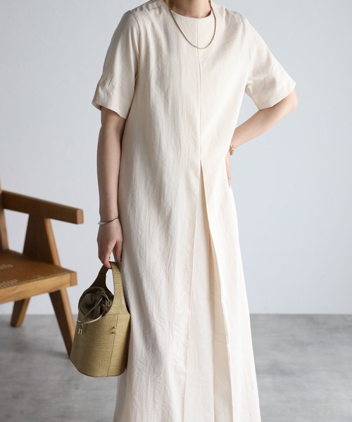 r.（アールドット）の「リネンタッチフロントタックマキシOP