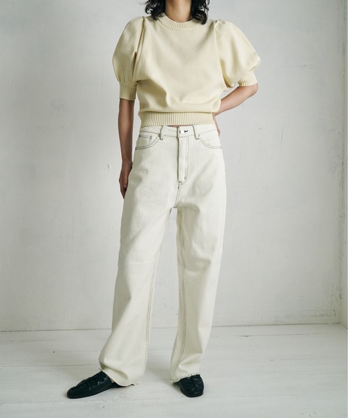 4youstory(フォーユーストーリー)の「【4youstory】デニムハイウエストパンツ(デニムパンツ・レディース・グレー/オフホワイト/ブルー/ブルー系その他・SMALL/MEDIUM)」の2枚目の写真