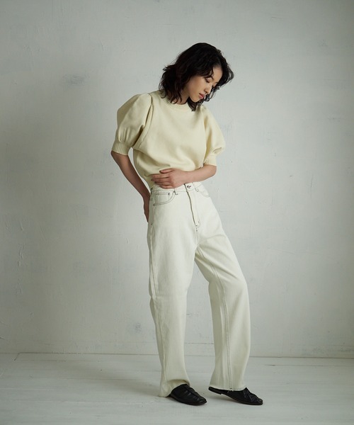 4youstory(フォーユーストーリー)の「【4youstory】デニムハイウエストパンツ(デニムパンツ・レディース・グレー/オフホワイト/ブルー/ブルー系その他・SMALL/MEDIUM)」の5枚目の写真