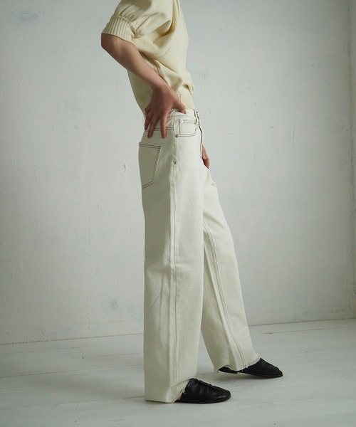 4youstory(フォーユーストーリー)の「【4youstory】デニムハイウエストパンツ(デニムパンツ・レディース・グレー/オフホワイト/ブルー/ブルー系その他・SMALL/MEDIUM)」の11枚目の写真