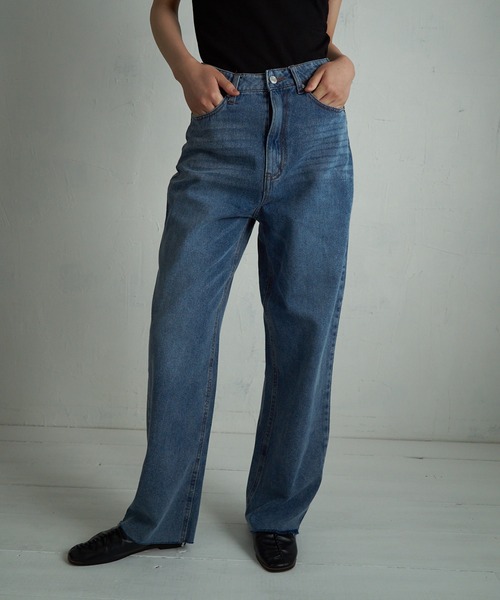 4youstory(フォーユーストーリー)の「【4youstory】デニムハイウエストパンツ(デニムパンツ・レディース・グレー/オフホワイト/ブルー/ブルー系その他・SMALL/MEDIUM)」の18枚目の写真