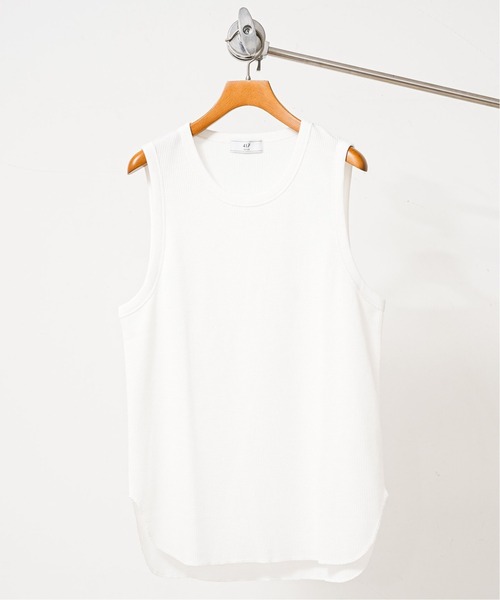 417 EDIFICE（フォーワンセブンエディフィス）の「ワッフルタンクトップ（Tシャツ/カットソー・メンズ・ホワイト/チャコールグレー/ブラック/ベージュ・SMALL/MEDIUM/LARGE/X-LARGE）」の2枚目の写真